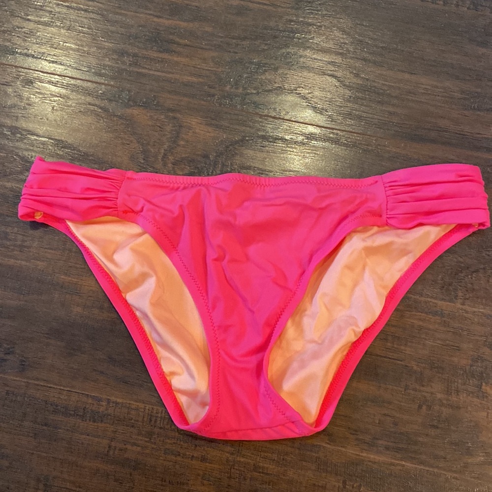 Victoria’s Secret Swim Bikini Bottom Size L Large Bright Pink Coral
